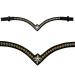 Leone Equipment Browband Horse Glitter in Gift Box (Cob/Thoroughbred Gold Stones/Black Leather)