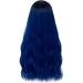 Blue Long Ombre Black Wigs for Women - Dark Root Middle Part | Perfect for Cosplay Parties & Costumes | Shop Now! - Buy Online on GoSupps.com