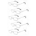 5 Pairs Readers Rectangular Metal Reading Glasses for Men and Women Multi-colored 5pk-sliver 1.0 Diopters