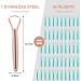 Acwoo Stainless Steel Tongue Cleaner - 2 Pack Tongue Scrapers with Handles for Adults | Effective Oral Care Against Bad Breath (Rose Gold) - Buy Online on GoSupps.com