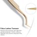 Eyelash Extension Tweezers - Precision Stainless Steel Professional Grade Golden Finish Strong Hardness - Buy Internationally - Buy Online on GoSupps.com