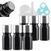 Tianzd 6 pieces empty small 5 ml gloss black glass bottles with sealed stopper silver aluminum screw cap glass bottle flasher etheric oil fragrance perfume massage aromatherapy silver 5ml