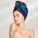 Hair Towel Wrap - Quick Drying Turban with Button | Retro Bright Pineapple Design - Buy Online on GoSupps.com