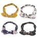 6pcs Women Solid Color Vintage Elastic Bow Hair Bands