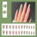 Justotry 24 Pieces Ballerina Press-On Nails - Short White & Green Swirl Acrylic Fake Nails for Women - Artsy Nail Art Design - Buy Online on GoSupps.com