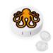 Yellow Octopus Cute Contact Lens Case Travel Portable Round Contact Storage Box Kit with Mirror for Daily Outdoor