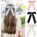 xbiez Long Ribbon Bowknot Hair Clip Ins Style Hairpin Girl Hair Barrettes Side Hair Bows Female Ponytail Holder Hair Accessory Black - Buy Online on GoSupps.com