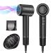 High Speed Brushless Hair Dryer with Thermo-Control Diffuser and Nozzle for Fast Low-Noise Drying Black