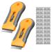 Oven Cleaning Tool 2PCS Oven Cleaner Ceramic Cleaning Tool Non Scratch Sticker Remover with 20PCS Replacement for Removing Gasket Labels Decal Adhesive Glue