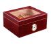 Cigar Boxs Cigar Case Cigar Box Desktop Cigar Humidor Case Glasstop Cigar Storage Box Cherry Finish with Hygrometer and Humidifier Holds 50 Cigars