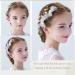 Iyou Hair Clip Set with Bow - Gold Flower Headdress with Pearls & Crystals for First Communion Flower Girls & Bridesmaid - 3 Pieces - Buy Online on GoSupps.com