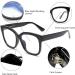 JIM HALO Blue Light Blocking Glasses for Women | Oversized Square Design | Stylish Metal CP Temples in Black | International Shipping Available - Buy Online on GoSupps.com