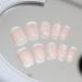 24 Pieces Short Press On Nails - Nude Angular Full Cover with White Flowers | French Acrylic Fingernails for Women & Girls | DIY Manicure Decoration - Buy Online on GoSupps.com