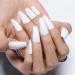 Glamourous Medium Ballerina Long Bright White Coffin Press-on Nails | Reusable Acrylic False Nail Kit for Women - Buy Online on GoSupps.com