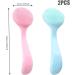 Silicone Face Scrubber 2PCS Manual Facial Cleansing Brush with Handle Deep Cleaning Gentle Exfoliating Face Exfoliator Brush Silicone Face Scrubber - Buy Online on GoSupps.com