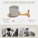 SPUNKYJUNKY Ceramic Dog and Cat Bowl Set with Wooden Stand - Modern Cute Design for Small & Medium Pets - Grey - 13.5OZ & 28.7OZ Bowls Included - Buy Online on GoSupps.com