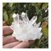 Crystal Natural White Angel Aura Crystal Cluster Electroplating Titanium Coating Quartz Cluster Stone Home Collections