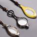 Mini Foldable Reading Glasses Pendant Necklace Eyeglasses With Case Portable Fashion Computer Readers Men Women +3.0 Brown