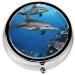 Killer Whale1 Printed Mini Round Pill Box | 3 Compartment Portable Pill Organizer for Travel Home & Office - Buy Online on GoSupps.com