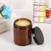 12 Pack 8 oz Amber Glass Jars with Lids - Round Empty Containers for Scrubs, Lotions, Cosmetics - Travel Storage Jar Set with White Liners, Black Lids, Labels, and Spatulas - Buy Online on GoSupps.com