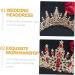 Ipetboom Diamond Crown Rhinestone The Crown Tiara for Women Bridal Hair Clip Bridal Crown Women Crown Shiny Birthday Prom Crowns Girl Hair Clips Hair Bands Crystal Wedding Bride Zinc Alloy 17X17X7.5CM Golden Red - Buy Online on GoSupps.com