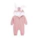 Kids Tales Newborn Baby Winter Warm Outfits Cute Rabbit Ear Hooded Zipper Romper 9-12 Months Pink Thick