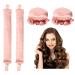 Heatless Hair Curler 2PCS Satin Heatless Curls Set Heatless Curlers Headband with Hairnet Hair Curlers No Heat Heatless Curling Set For Sleeping Overnight Lazy Curlers DIY Hair Styling Tools (Pink)