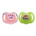 HOVUK Orthodontic Night Pacifiers 2 Pack Newborn Baby Pacifiers with Soft Teat Anti-Colic Valve Glow in the Dark