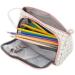 Buy KAXISS Spring Folders - Large Capacity Canvas Pencil & Cosmetic Pockets with Zipper | Stylish Stationery Folder for Boys & Girls - Buy Online on GoSupps.com
