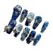 KEMKEY Blue Handmade Wear Nail Senior Sense Of Heavy Industry In Europe And The United States Wind Luxury Fashion Art Absolutely Beautiful In The Long Section Of Nail Art(Medium Ladder M)