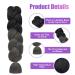 Aomig Braids Extensions - 24 Strands Synthetic Hair in Black Dark & Gray for Box Braids - Shop Internationally - Buy Online on GoSupps.com