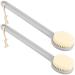 2Pcs Back Scrubber for Shower Gray Bath Brush Long Handle for Shower Bath Brush Massage Improve Blood Circulation Grey