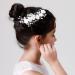Pearl Floral Bridal Wedding Hair Clip Comb Crystal Bridal Hair Accessories Wedding Decoration Headpiece for Women Girls Brides and Bridesmaids - Buy Online on GoSupps.com