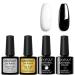 Croitout (Base Coat Top Coat With Two Color Gel) Gel Nail Polish Set Base Top Coat With Two Color Gel Polish Set Shellac Nail Polish UV LED Lamp Nail Art Nail Salon 4BT-1348-1433 4BT-1348-1433