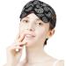 Black and White Paisley Sleep Mask for Women | Adjustable Eye Shades with Elastic Strap | Comfortable Sleep Accessories - Buy Online on GoSupps.com