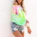 Nihewoo Teen Girls Tie-Dye Crewneck Sweater in Small Green - Long Sleeve Pullover Top for Stylish Comfort - Buy Online on GoSupps.com