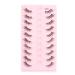 KANGQL Half Lashes False Eyelashes Natural Half Lashes Short Wispy Clear Band Lashes Pack Cat Eye 3D Faux Mink Lashes Fake Eyelashes 10Pair