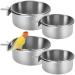 Zliger 4 pieces of stainless steel bird bowl food bird feeding cup water food bowl papages Feeding cup water feed shell for bird parrots