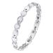 Jeracol Titanium Steel Magnetic Bracelet for Women Infinite Love Design Women Magnetic Wristband with Ultra Strength 3800 Guass Magnets Brazaletes Jewelry with Remove Tool & Gift Box(Crystal) Silver-scallop