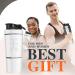 ROCKY&CHAO Stainless Steel Protein Shaker 700ml + 200ml - Double Wall Mixer with Powder Compartment & Ball - Ideal for Fitness & Sports (White) - Buy Online on GoSupps.com
