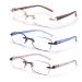 Feivsn 3 Pack borderless reading glasses for women light spring hinge readers classic elegant artistic glasses UV 400 Set 01: Mix 3 pairs (best -selling) 2.25 x