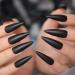 24pcs Extra Long Matte Black False Nails - Full Coverage Reusable & Long Lasting - International Shipping Available - Buy Online on GoSupps.com
