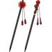 2 Pieces Japanese Chinese hair chopsticks Retro Wooden Hairpin Flower Hair Chopsticks Handmade Wooden Hair Stick Classic Hair Chopstick Hair Pins for Long Hair
