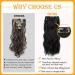 Clip In Beach Wavy Hair Extensions - 4 Pieces Black Synthetic Hair for Women | Thick Soft 50cm Full Head Extensions (1B#) - Buy Online on GoSupps.com
