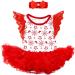 FYMNSI Baby Girls My First Christmas Outfit 4pcs Set | Princess Tutu Romper Dress with Bowknot Headband, Shoes, and Leg Warmers | 0-18 Months | 3-6 Months | White Snowflake Lace - Buy Online on GoSupps.com