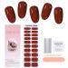 EBANKU Cured Gel Nail Strips Gel Nail Strips Long Lasting Waterproof Real Nail Polish Strips Wraps Stickers with Cuticle Stick Nail File Nail Wipes & Sealing(UV/LED Lamp Required) NJTZ-008
