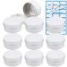 Zeoabsy 10 pieces 80ml white aluminum empty jar round aluminum doses with screw lid cream box screw box aludose tins for cosmetics candle ointments 5x spatula 1x etiquette white 80ml