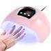 54W UV Nail Lamp Nail Dryer Lamp LED UV Gel Polish Auto Sensor Curing Lamp Resin Nails Tools DIY Nail Lamp with 3 Timer for Home Professional (30s 60s 99s) (54W)