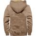 Hanxiulin Oversize Plush Jacket for Men | Warm Lined Fleece Cardigan Light Quilted Coat with Hood - Beige XXL - Buy Online on GoSupps.com