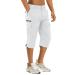 TACVASEN Men's Hiking Shorts 3/4 Quick Dry Training Workout Cargo Shorts Multi Pockets Capri Pants White 32